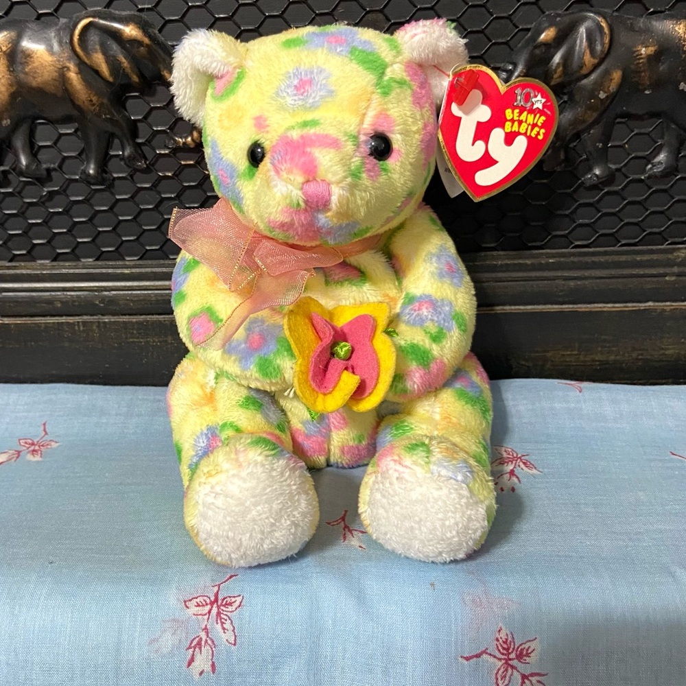 2003 Ty Bloom  Multicolor Beanie Baby Bear
